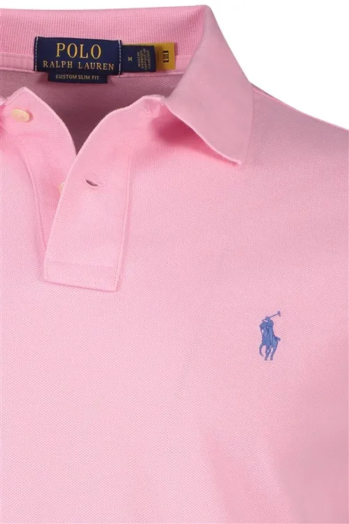 Roze polo Ralph Lauren Custom Slim Fit