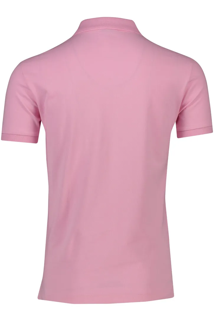 Polo Ralph Lauren polo slim fit roze effen katoen 2-knoops