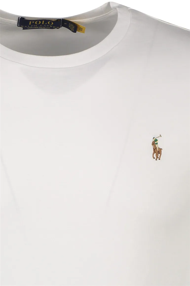 Ralph Lauren t-shirt spierwit Custom Slim Fit