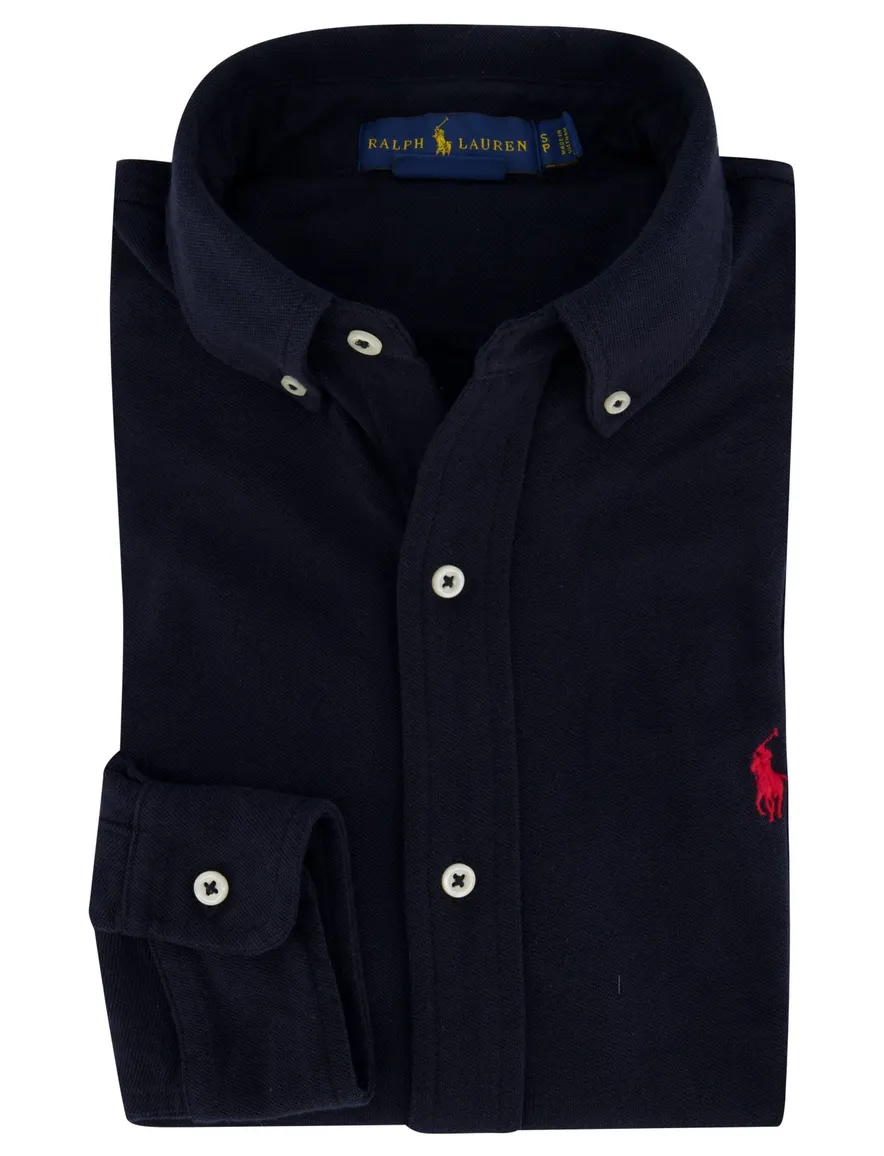 Big & Tall trui Polo Ralph Lauren donkerblauw effen