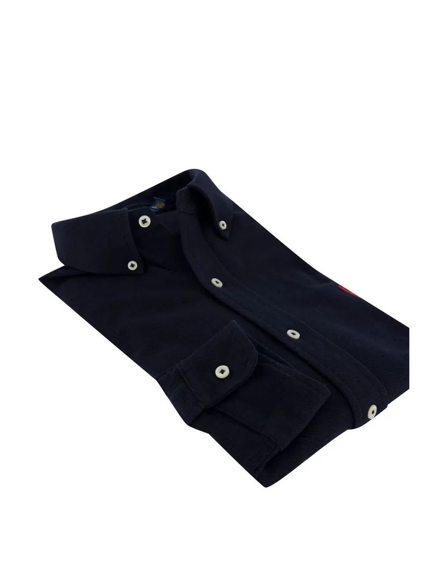 Big & Tall trui Polo Ralph Lauren donkerblauw effen