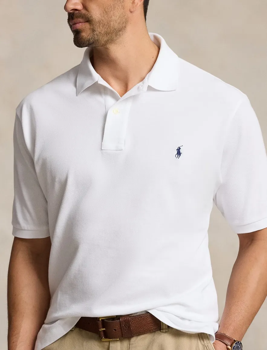 Poloshirt Ralph Lauren wit Big & Tall blauw logo
