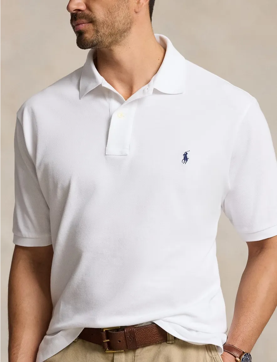 Poloshirt Ralph Lauren wit Big & Tall blauw logo