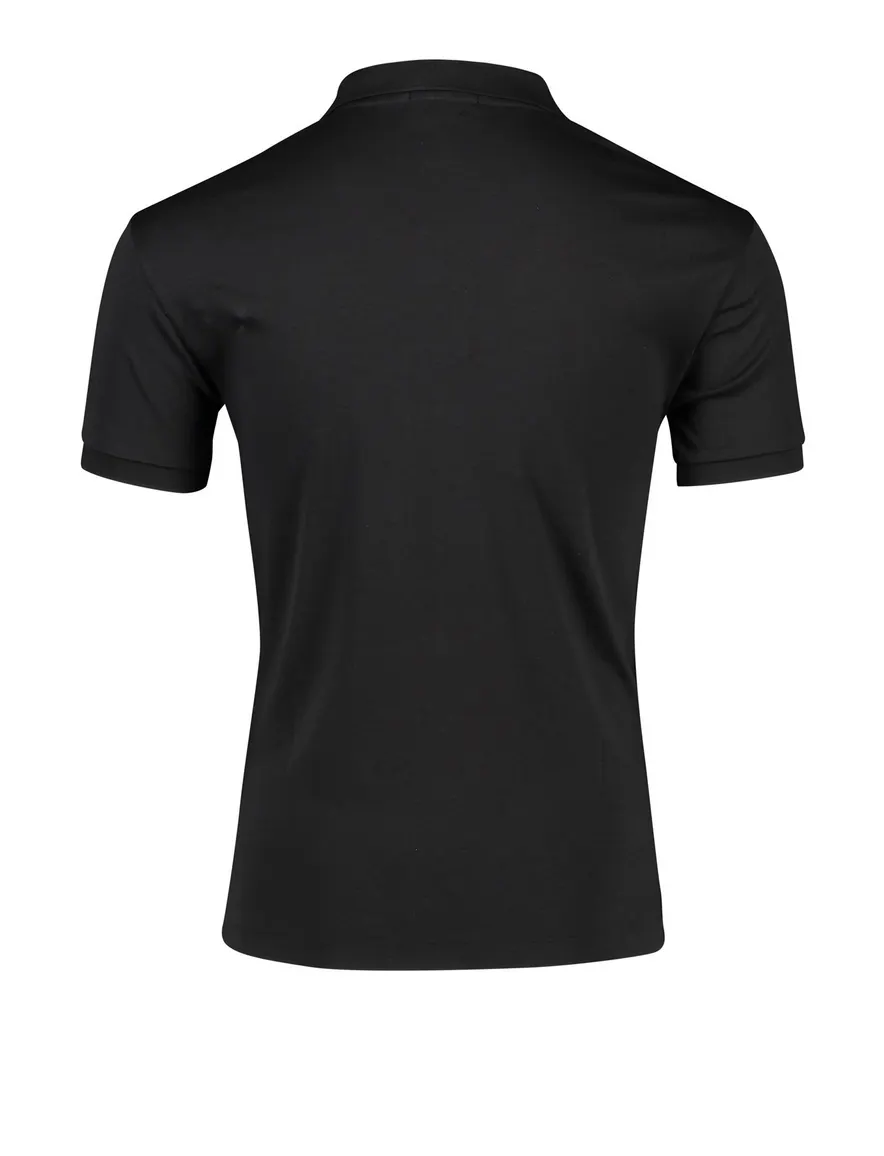 Poloshirt Ralph Lauren effen zwart Big & Tall