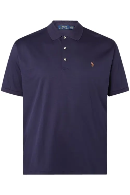 Polo Ralph Lauren Big & Tall donkerblauw pique korte mouw