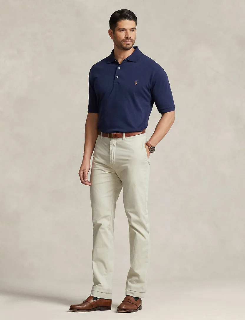 Polo Ralph Lauren Big & Tall donkerblauw pique korte mouw