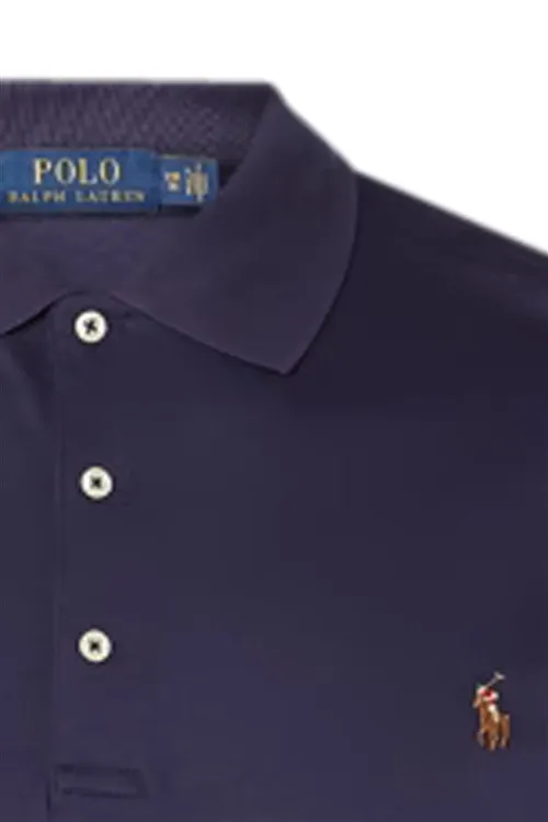 Polo Ralph Lauren Big & Tall donkerblauw pique korte mouw