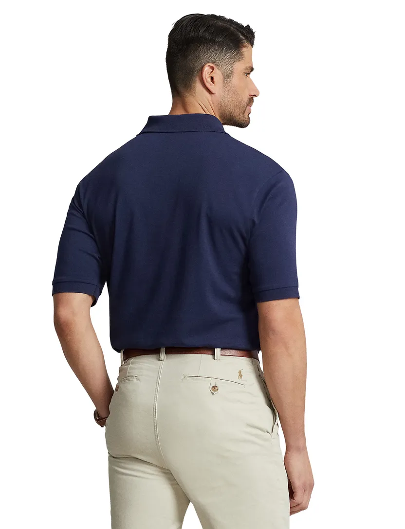 Polo Ralph Lauren Big & Tall donkerblauw pique korte mouw