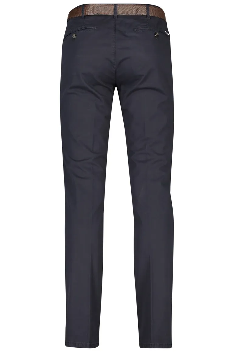 katoenen broek Meyer donkerblauw effen katoen Bonn