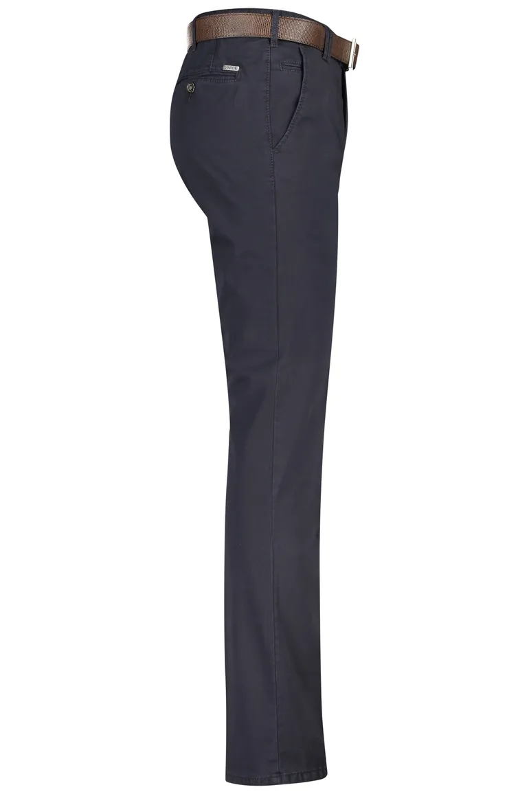 katoenen broek Meyer donkerblauw effen katoen Bonn