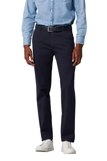 Meyer Meyer katoenen broek Bonn donkerblauw effen katoen