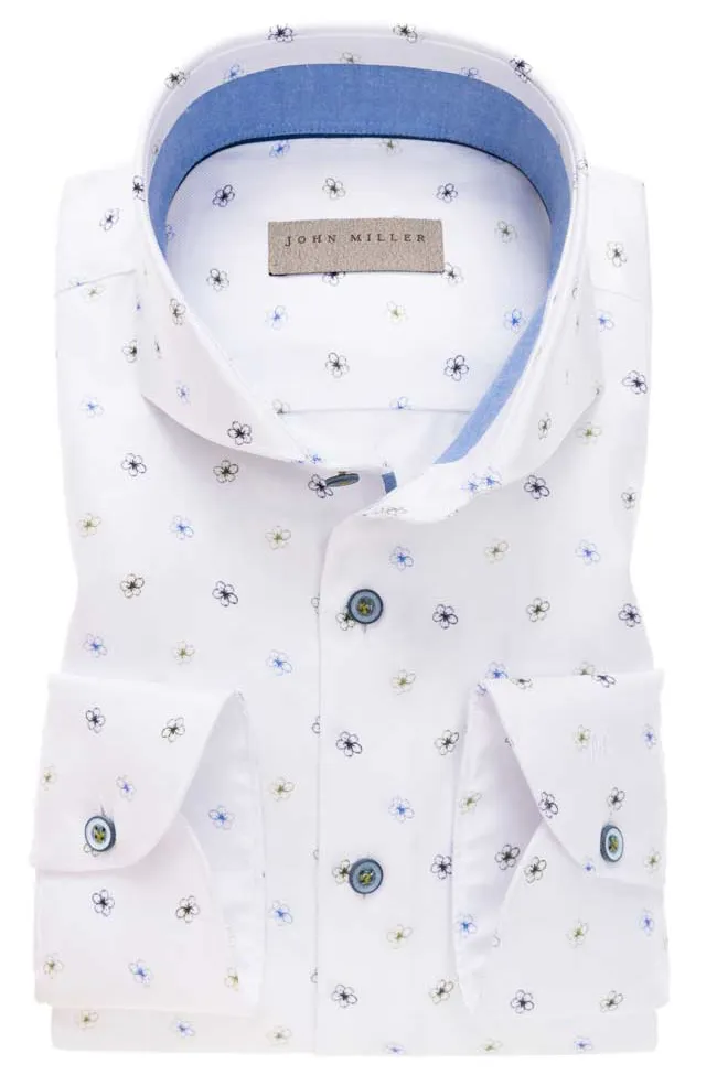 Overhemd John Miller Tailored Fit bloemenprint