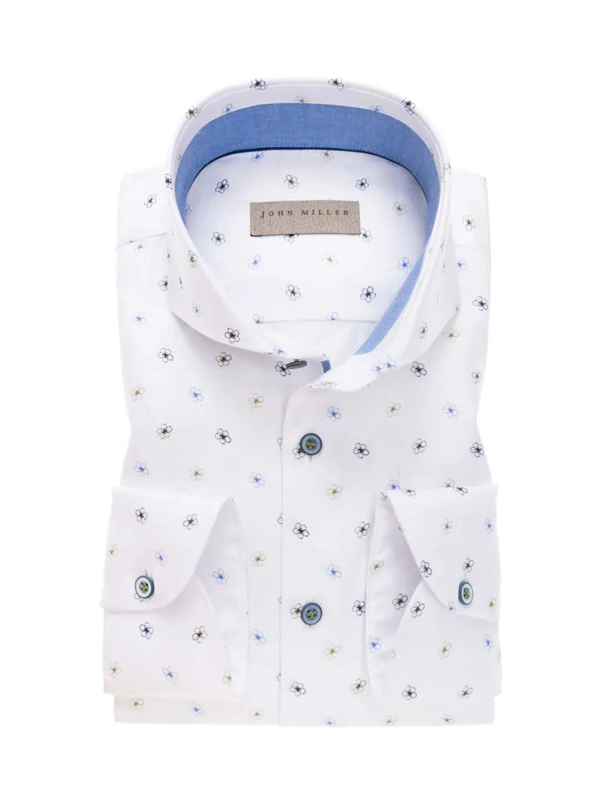 Overhemd John Miller Tailored Fit bloemenprint
