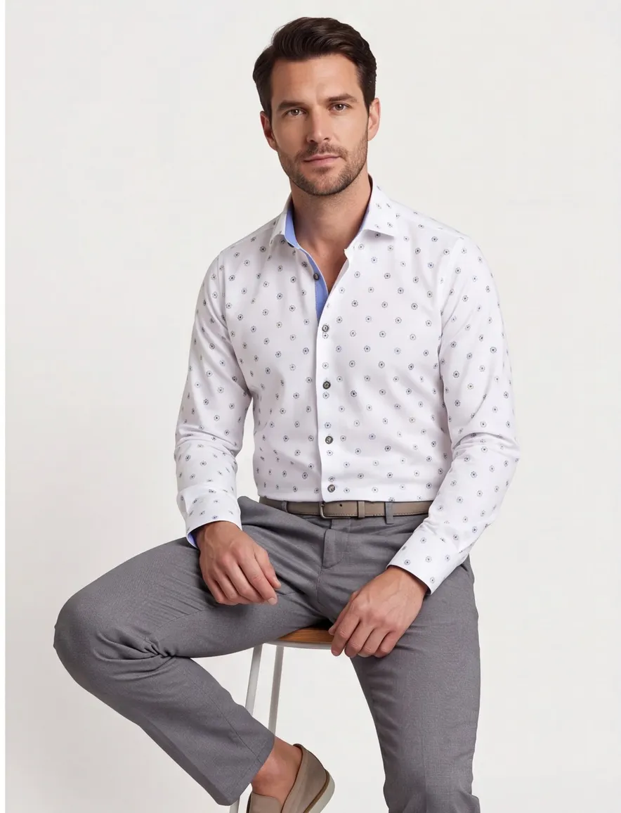 Overhemd John Miller Tailored Fit bloemenprint