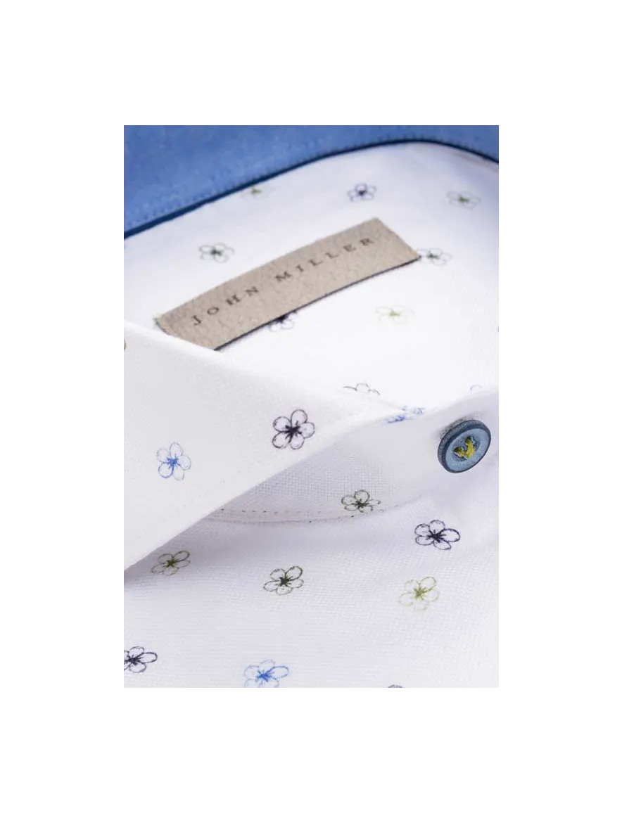 Overhemd John Miller Tailored Fit bloemenprint