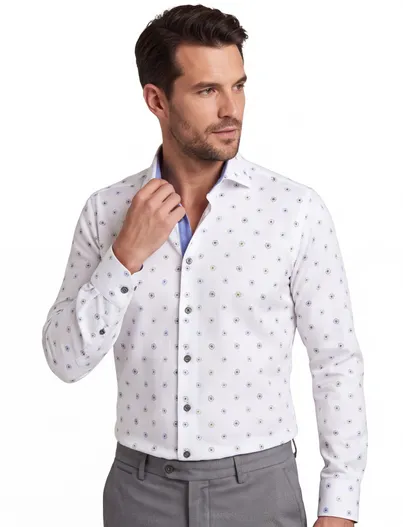 John Miller Overhemd John Miller Tailored Fit bloemenprint
