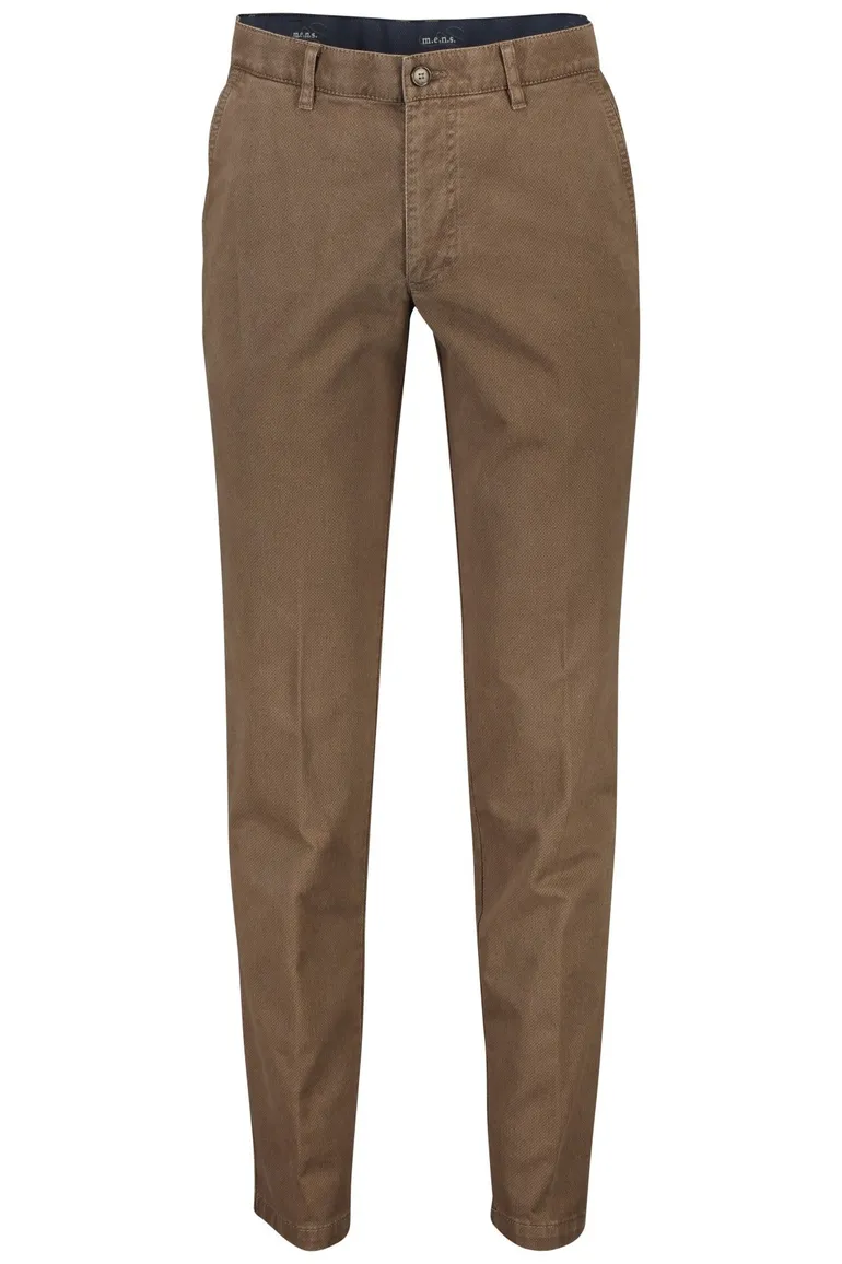 M.E.N.S. broek katoen bruin grijs Madison