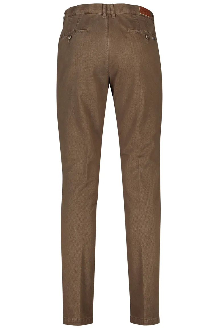 M.E.N.S. broek katoen bruin grijs Madison