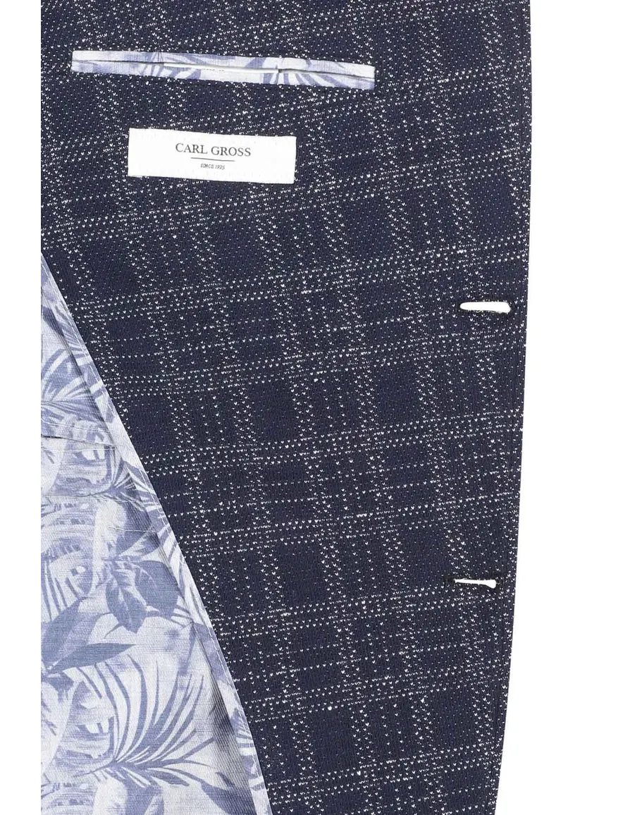Carl Gross colbert donkerblauw wit geruit