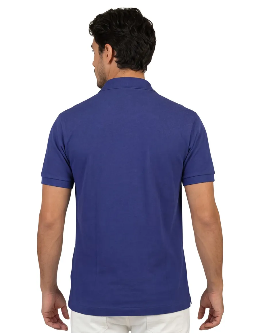 Poloshirt Lacoste donkerblauw katoen wijde fit
