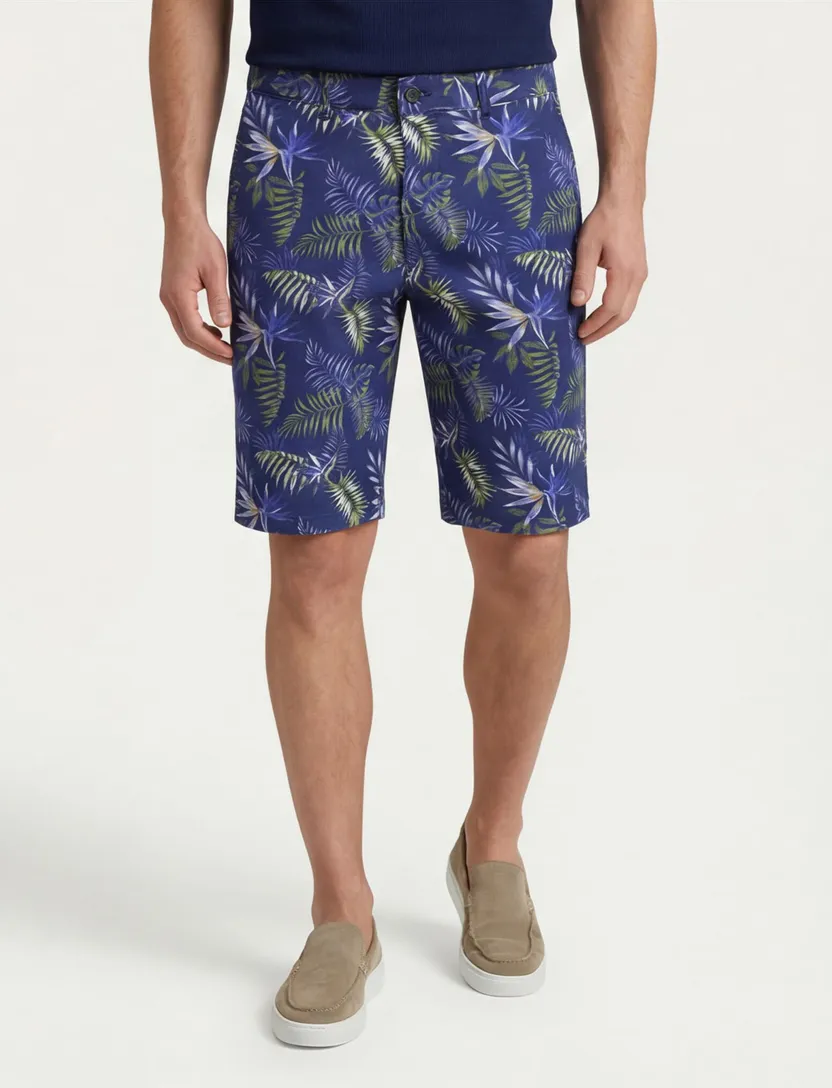 Portofino korte broek Everton donkerblauw geprint