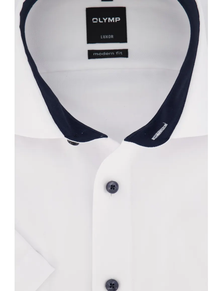 Olymp overhemd Modern Fit wit korte mouw