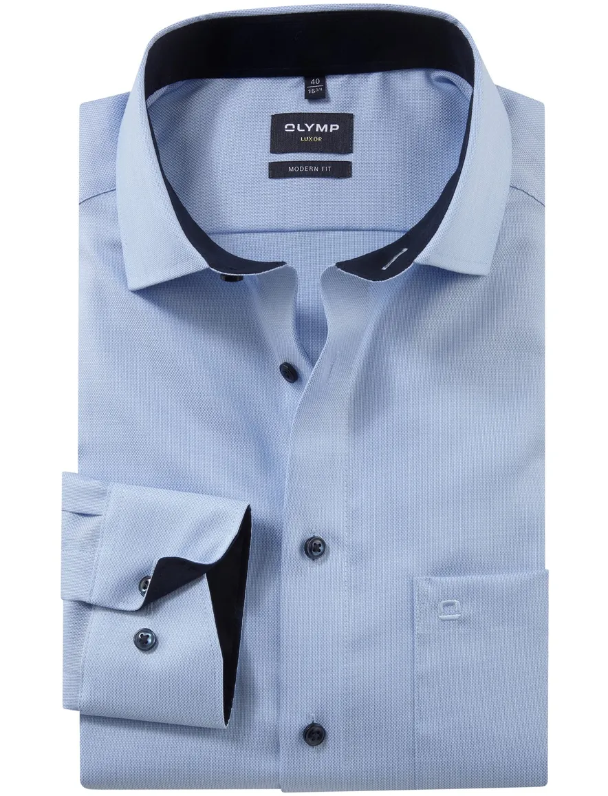 Strijkvrij Olymp overhemd blauw Modern Fit
