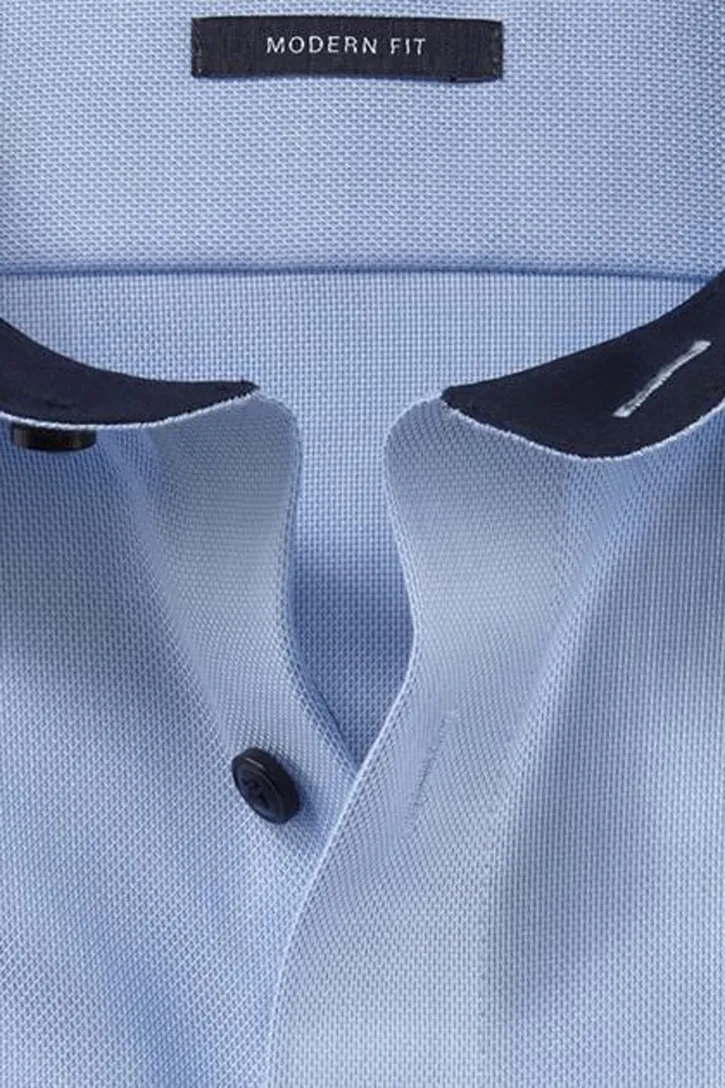 Strijkvrij Olymp overhemd effen blauw Modern Fit