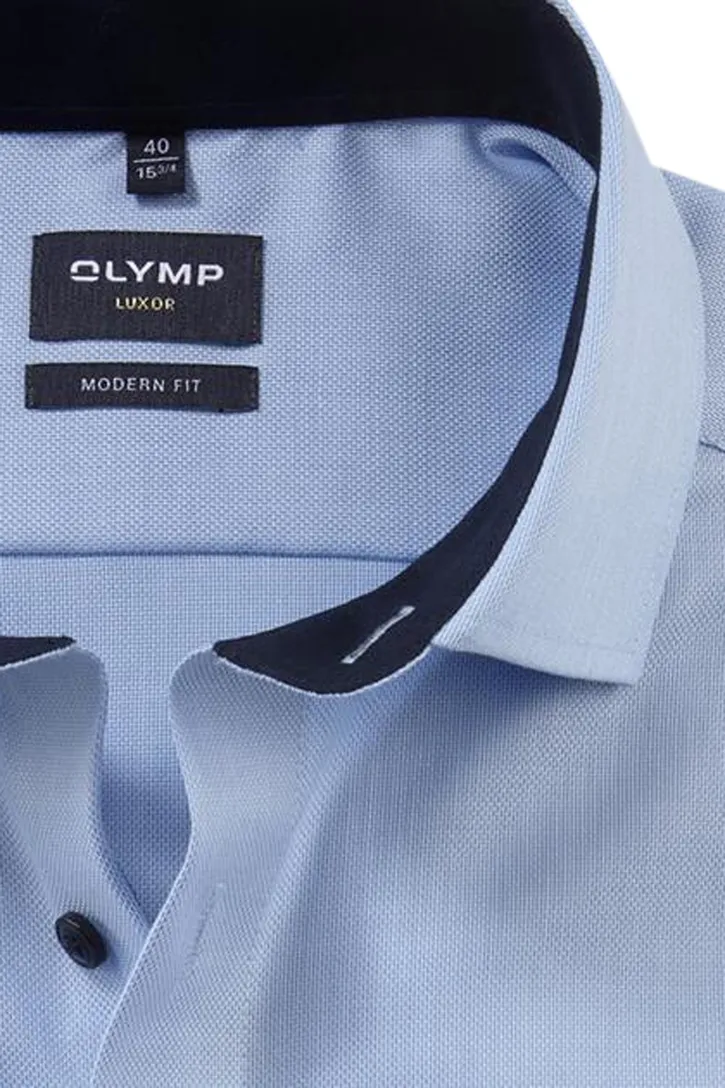 Strijkvrij Olymp overhemd effen blauw Modern Fit