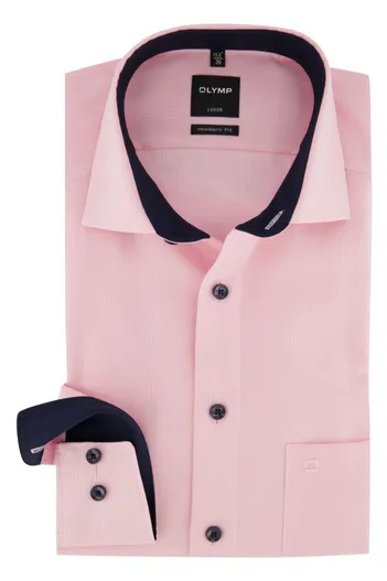 Olymp Overhemd Olymp Luxor Modern Fit roze lange mouwen