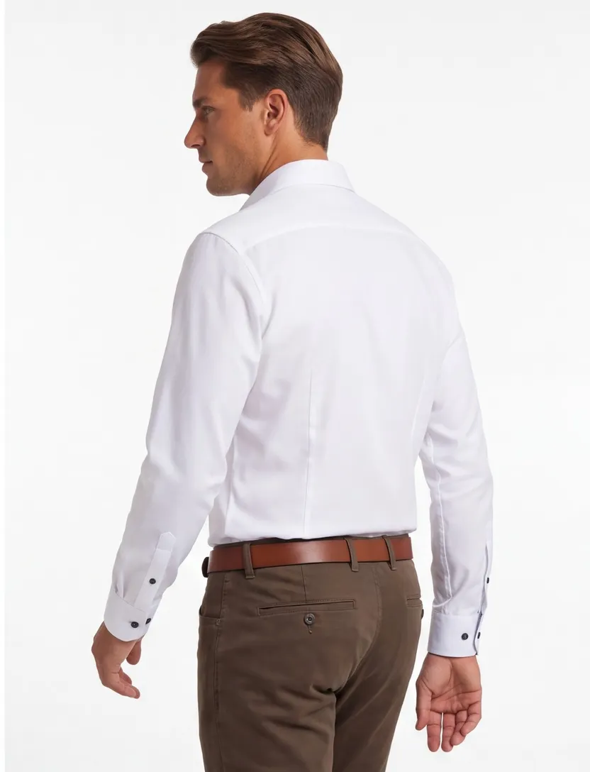Overhemd Oymp wit Comfort Fit strijkvrij