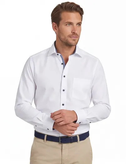 Olymp Overhemd Olymp Luxor Modern Fit wit uni