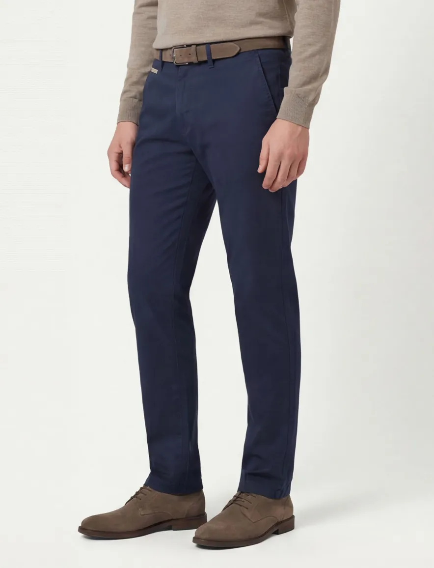 katoenen broek donkerblauw Gardeur Benny