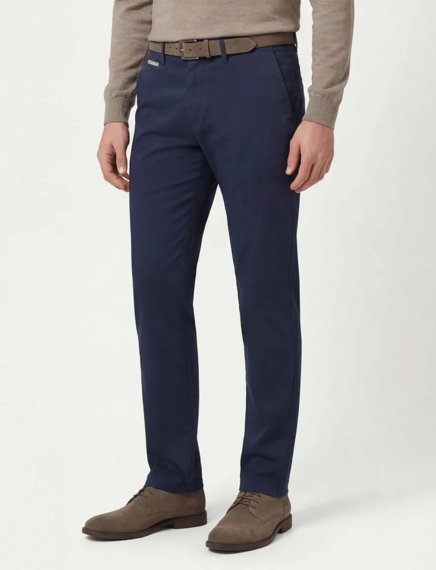 katoenen broek donkerblauw Gardeur Benny