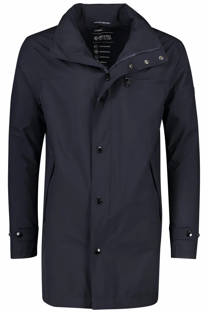 Jas donkerblauw Pierre Cardin Gore-Tex capuchon afneembaar