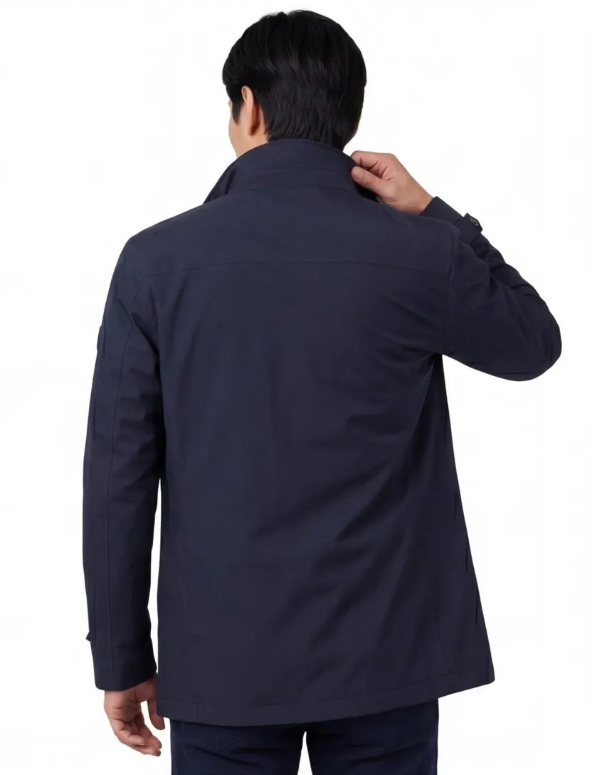 Jas donkerblauw Pierre Cardin Gore-Tex capuchon afneembaar