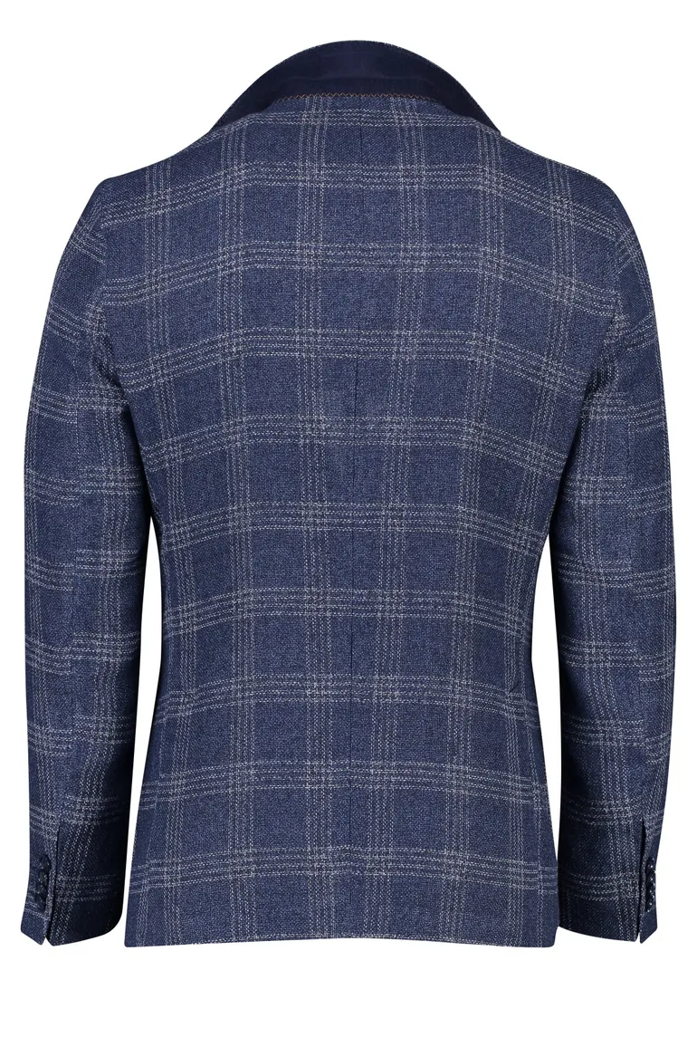 Digel colbert geruit blauw model Edward