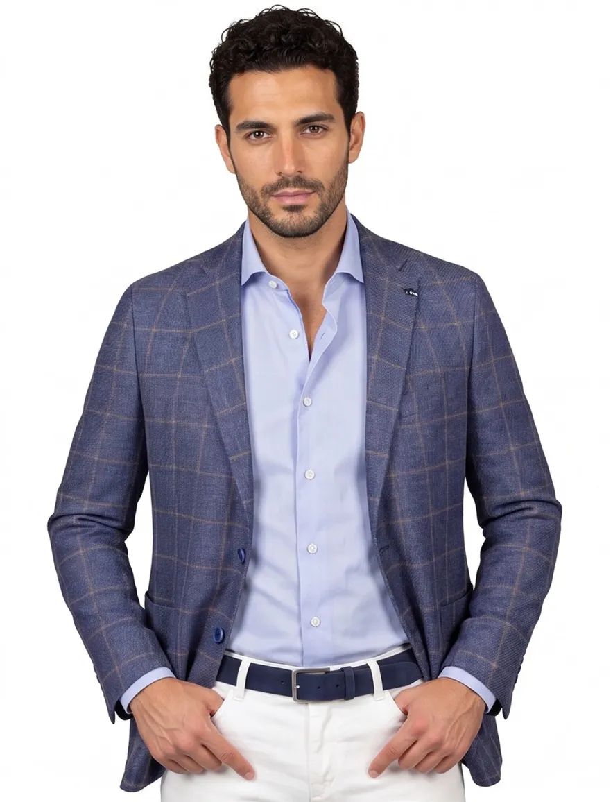 Digel colbert Edward blauw geruit