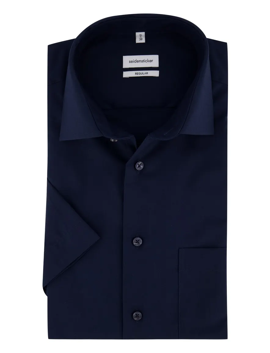 Donkerblauw overhemd Seidensticker Regular Fit