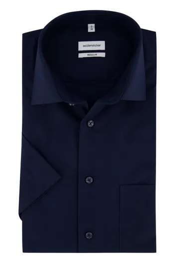 Seidensticker Seidensticker overhemd korte mouw Regular navy