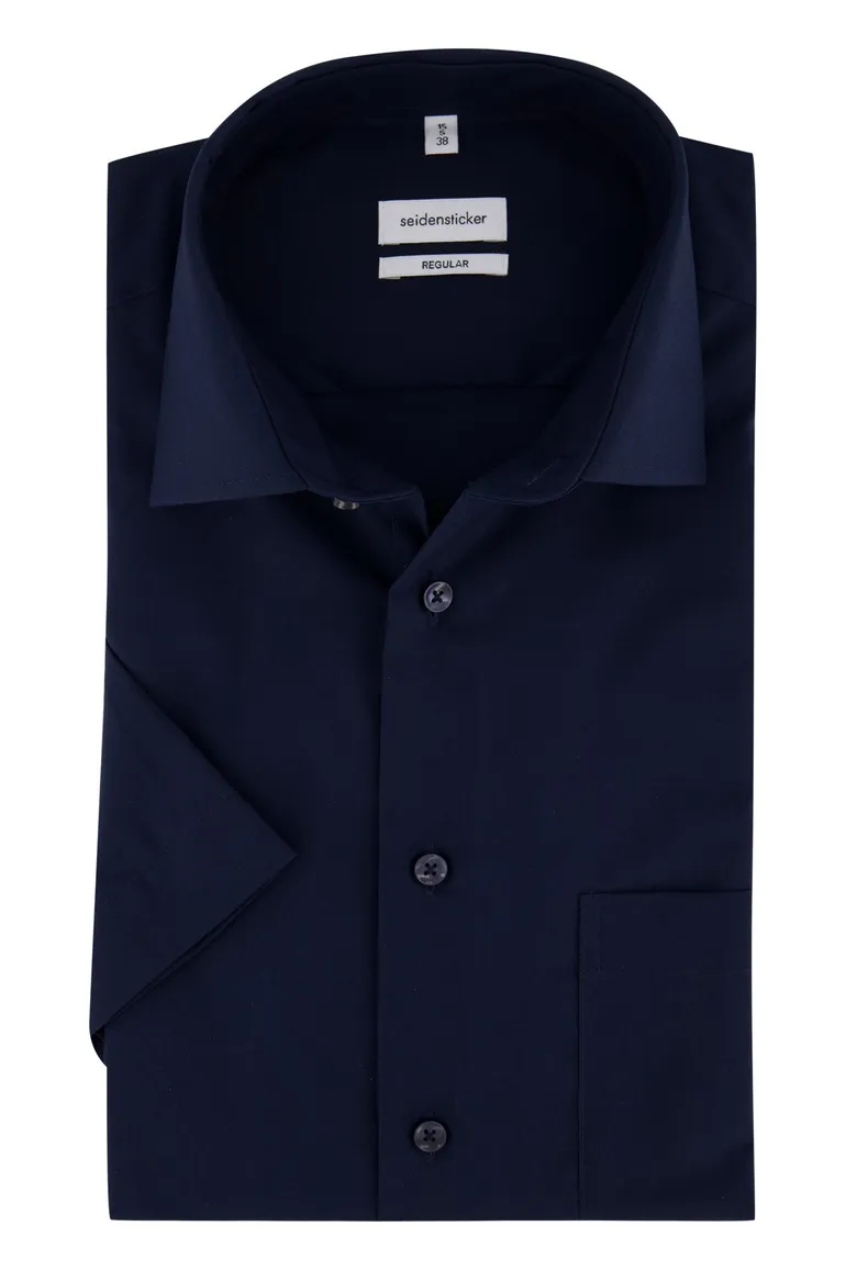 Seidensticker overhemd korte mouw Regular navy