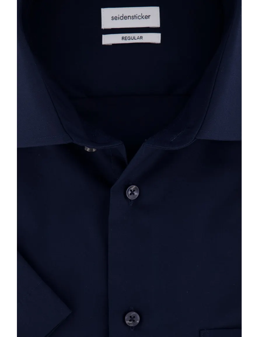 Donkerblauw overhemd Seidensticker Regular Fit