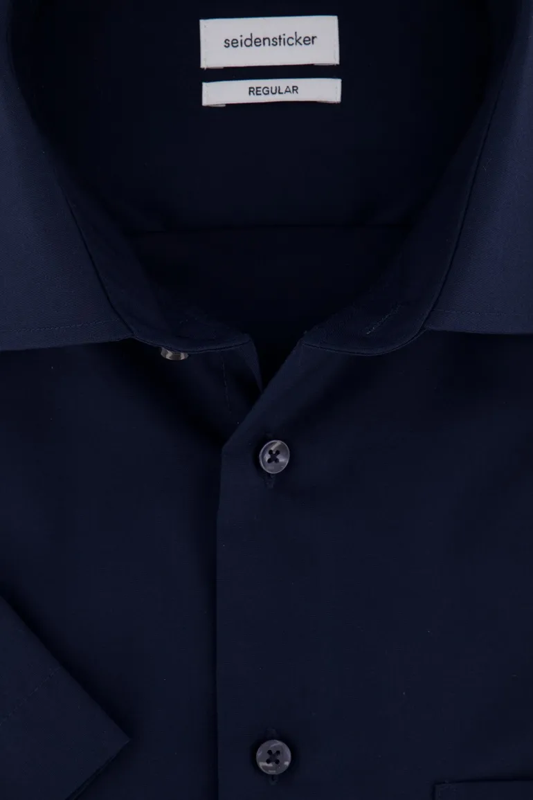Seidensticker overhemd korte mouw Regular navy