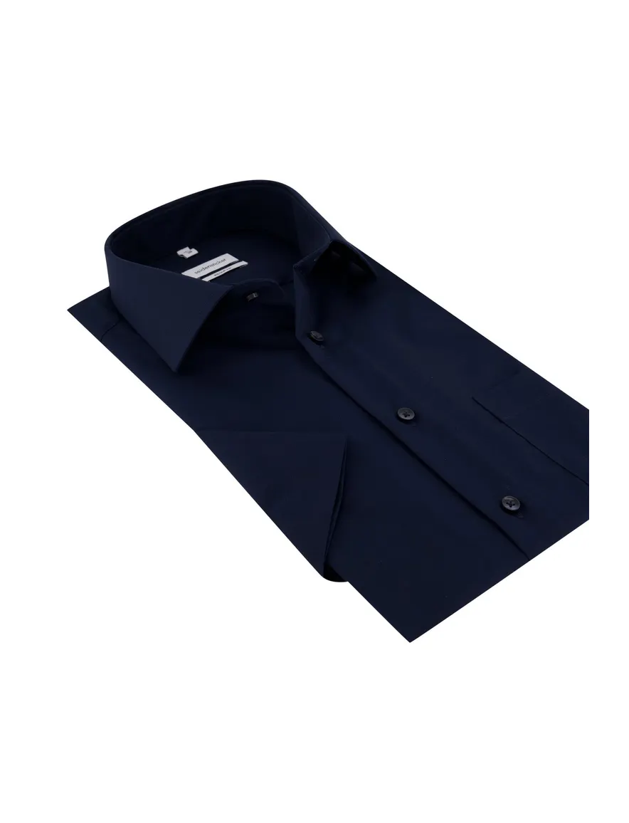 Donkerblauw overhemd Seidensticker Regular Fit