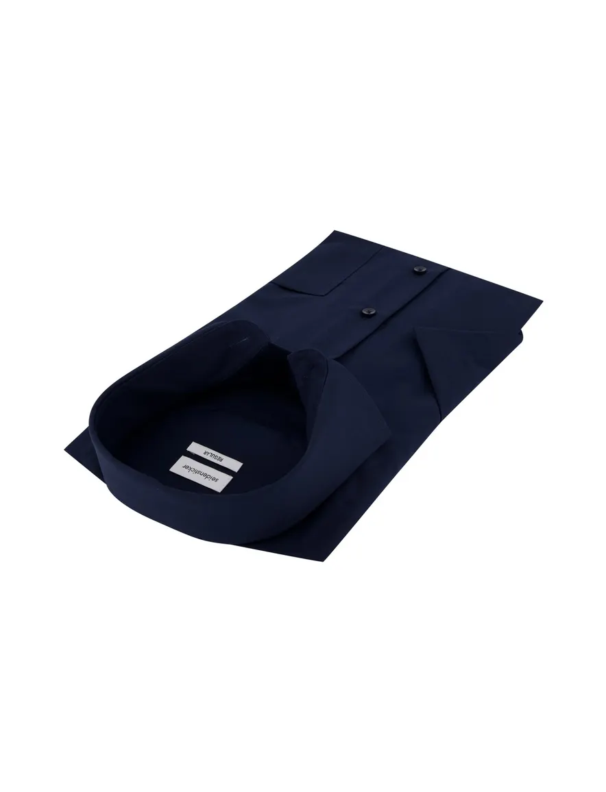 Donkerblauw overhemd Seidensticker Regular Fit