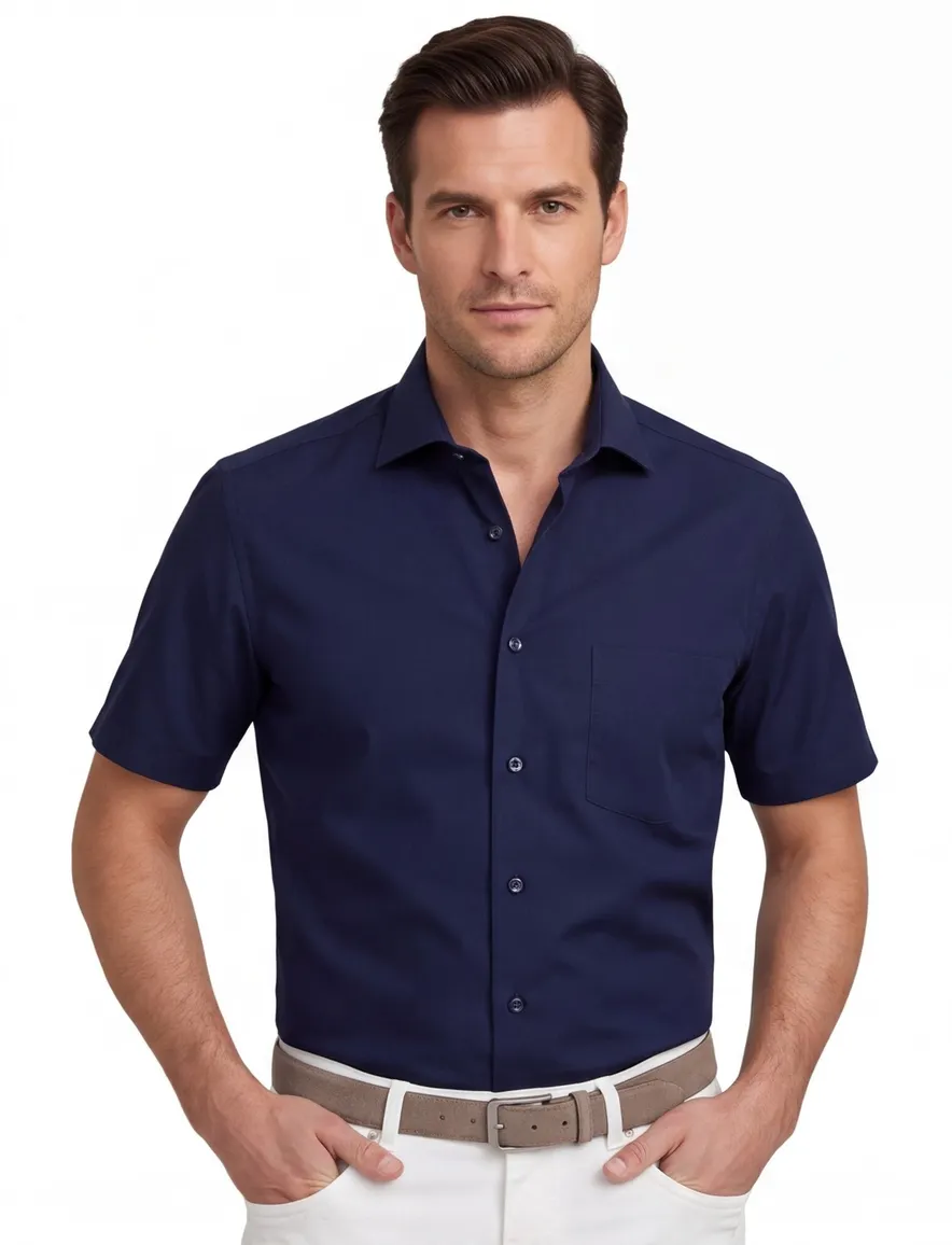 Donkerblauw overhemd Seidensticker Regular Fit