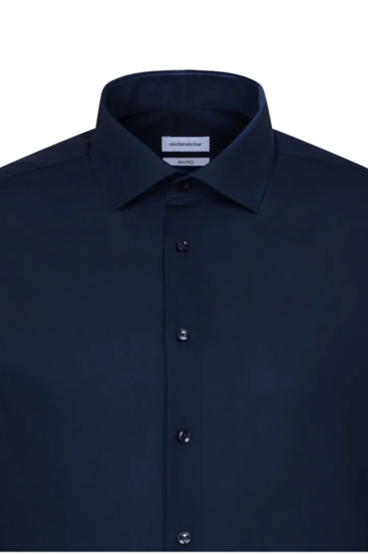 Seidensticker overhemd donkerblauw Shaped Fit