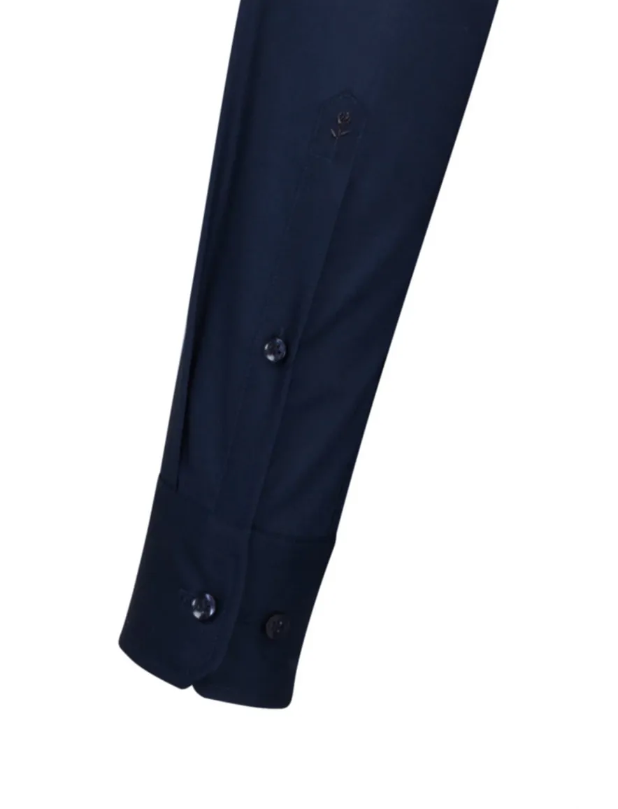 Overhemd Seidensticker donkerblauw Shaped Fit strijkvrij