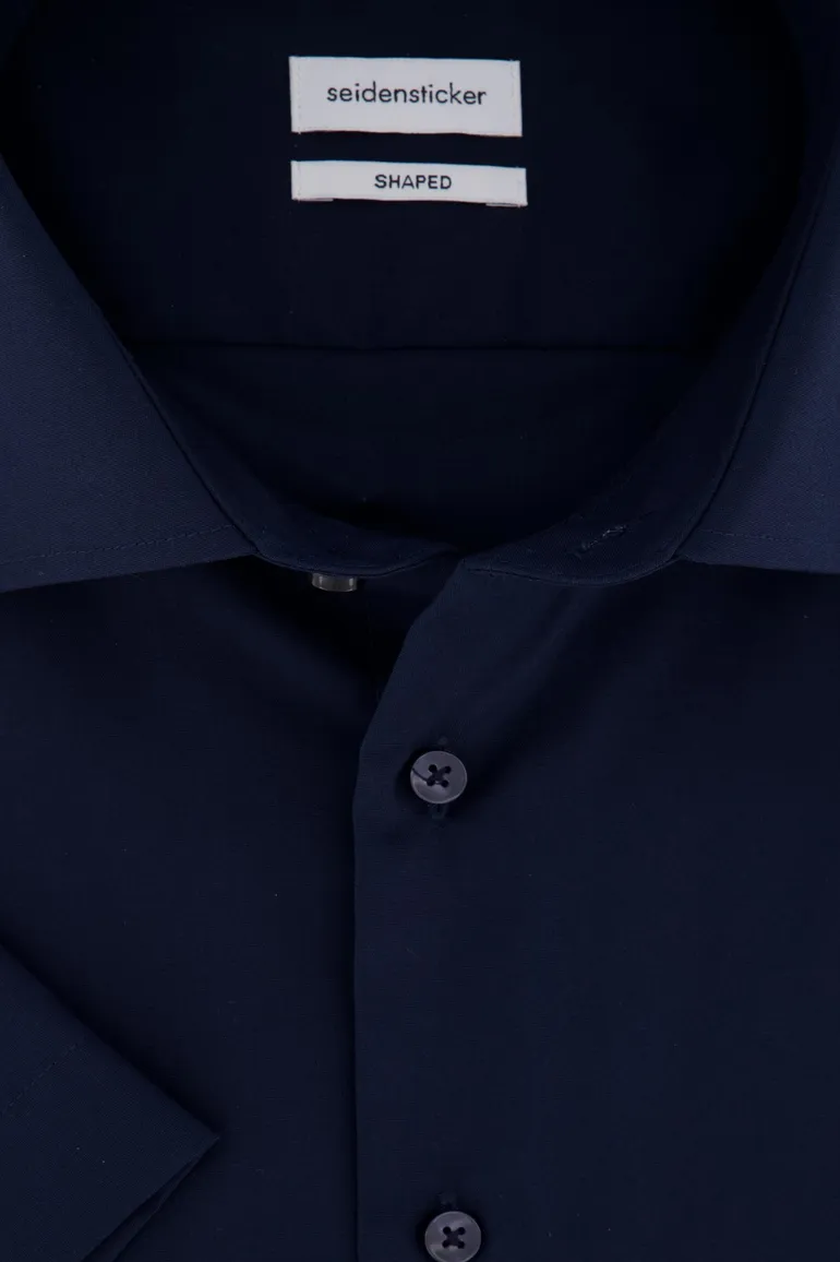 Korte mouw overhemd Seidensticker donkerblauw Shaped