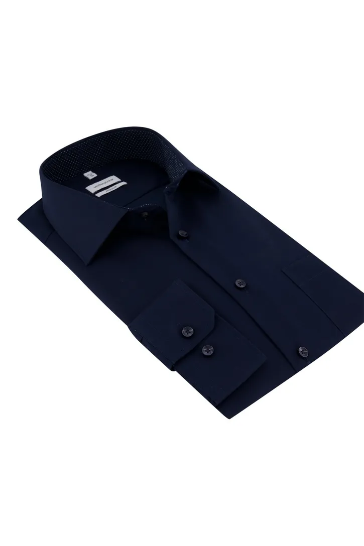Seidensticker business overhemd Regular donkerblauw effen